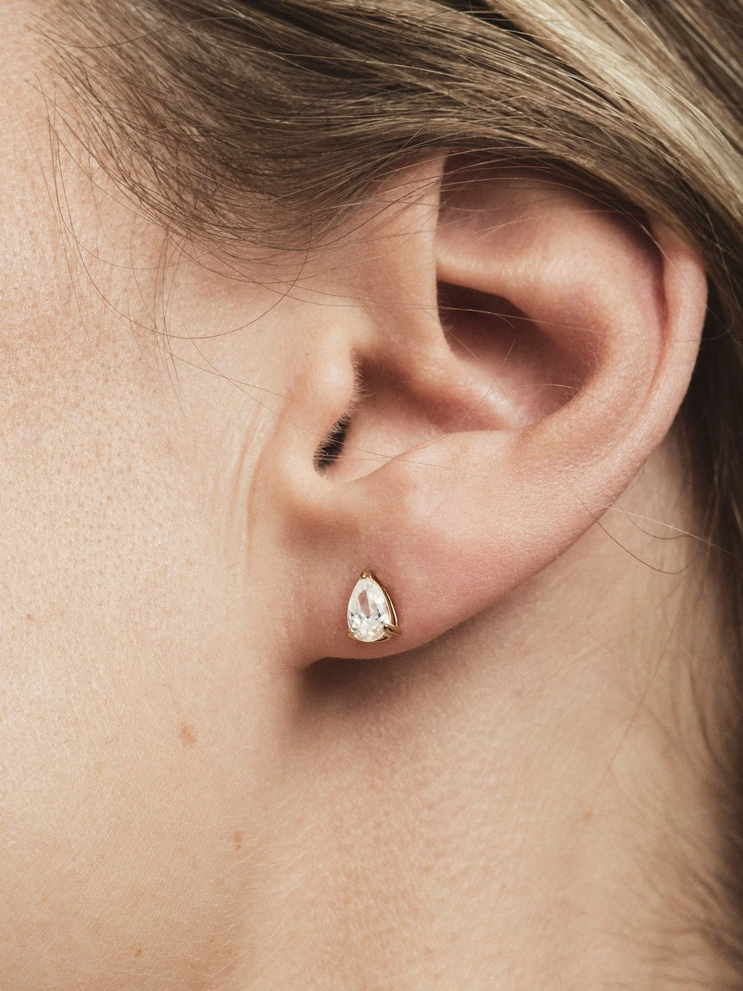 Belle White Medium Studs - Image 3