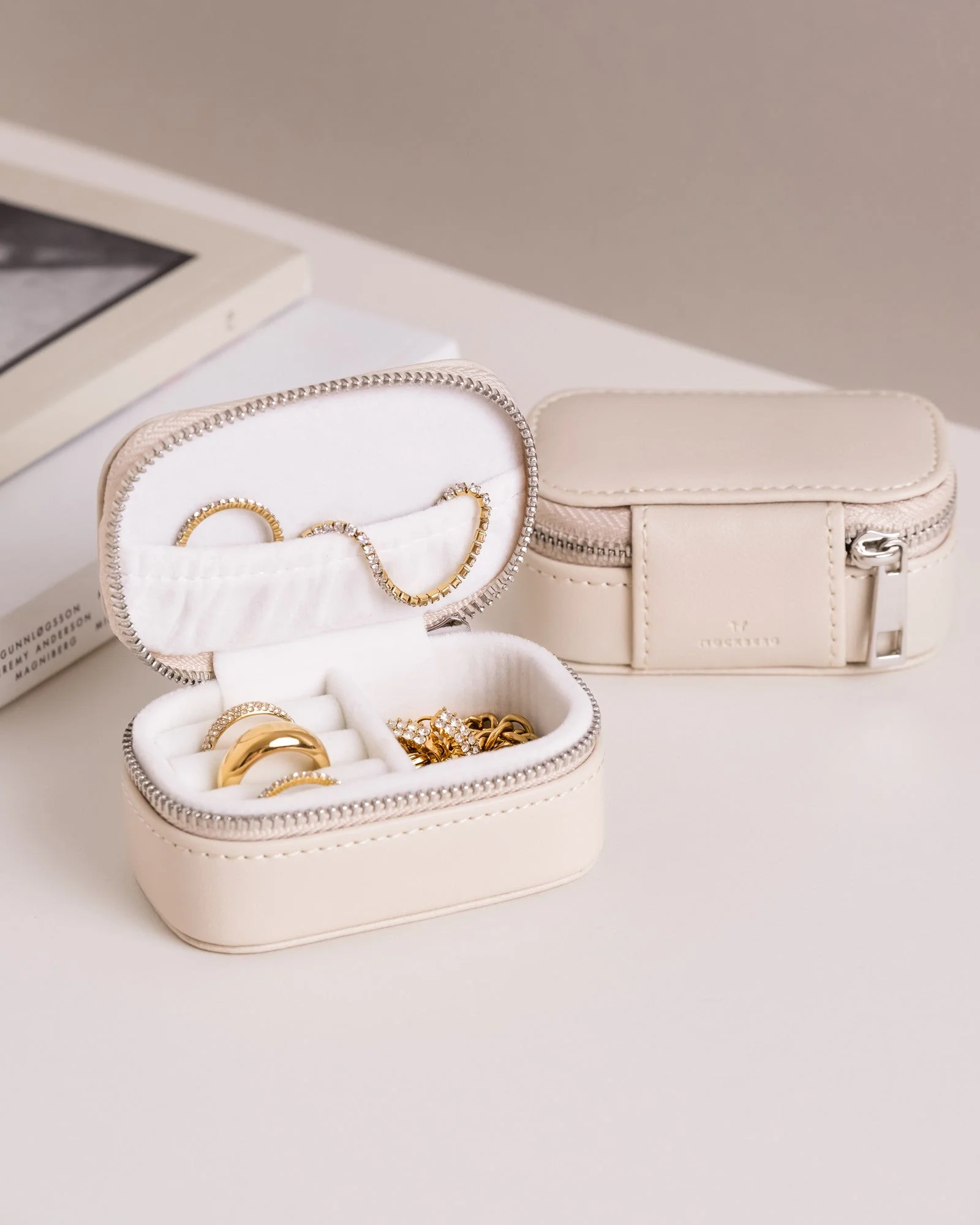 Jewelry Case Box Mini Beige - Image 2