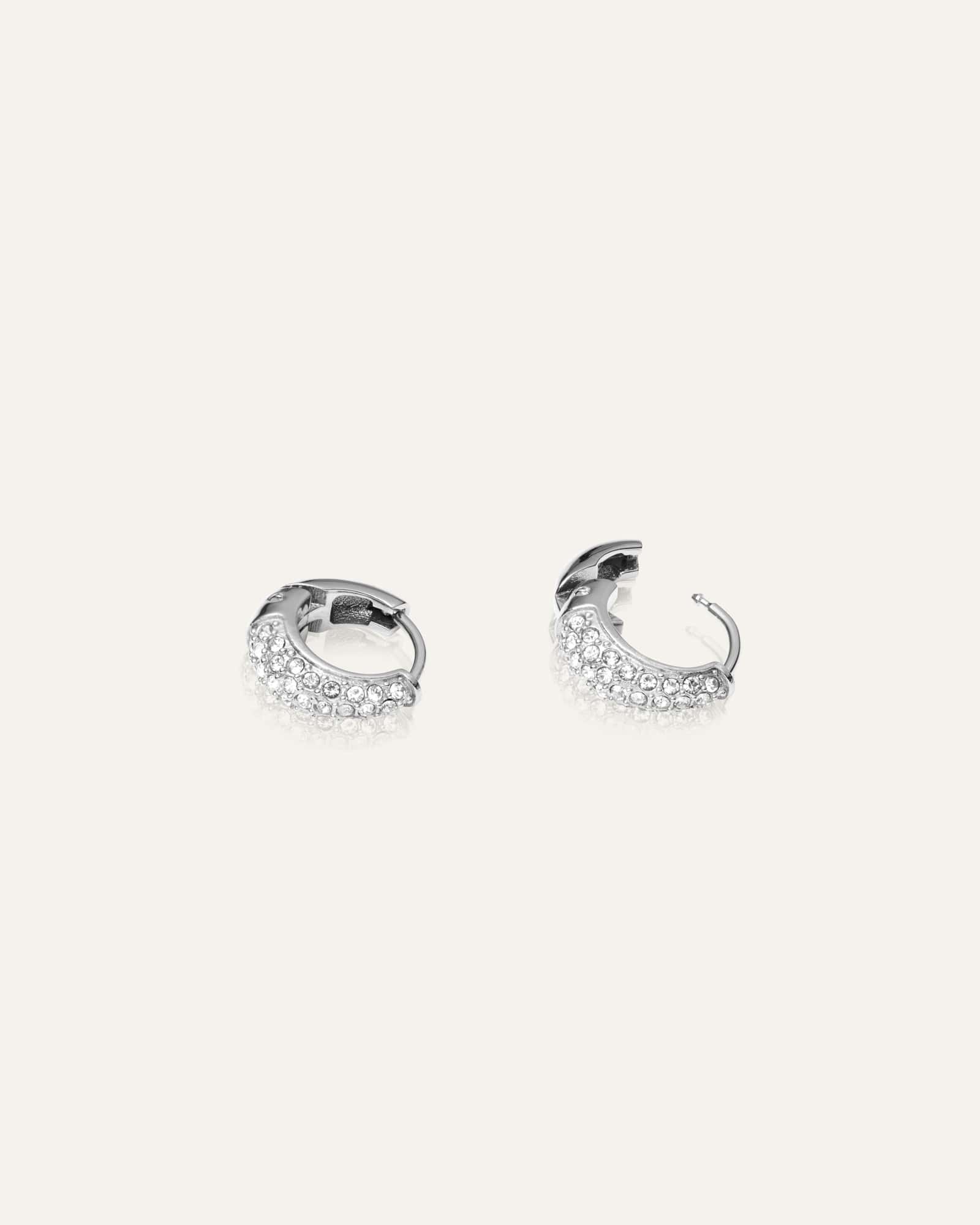 Pavé precious mini hoops - Image 4