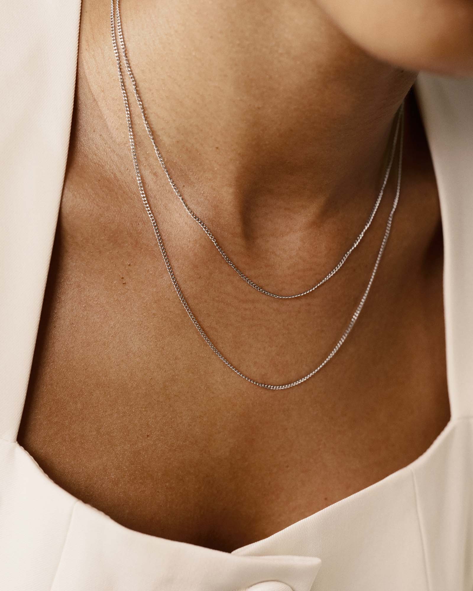 Thin Curb Chain Necklace - Image 6